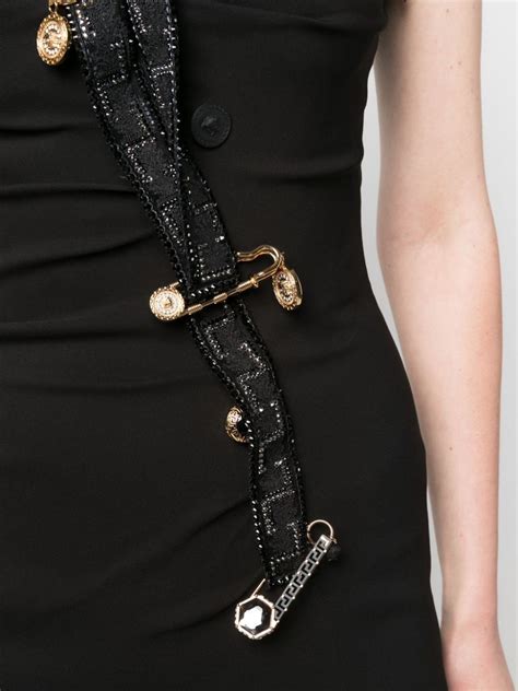 versace safety pin greca dress